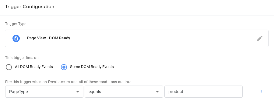 Google Tag Manager Trigger configuration